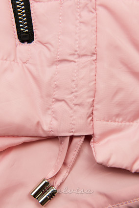 Rožnata jakna s kapuco