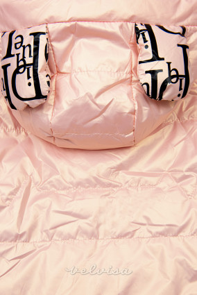 Pudrno rožnata prešita jakna