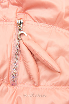 Svetlo rožnata prehodna jakna s torbico