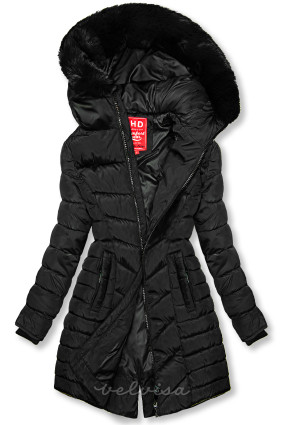 Črna prešita jakna za jesen/zimo