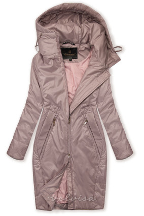 Bledo rožnata dolga prehodna jakna