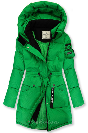 Zelena otroška jakna z nastavljivo širino pasu
