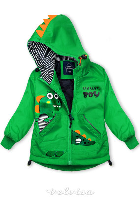Zelena jakna s kapuco DINO