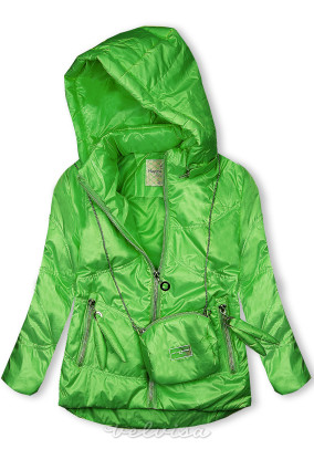 Zelena prehodna jakna s torbico