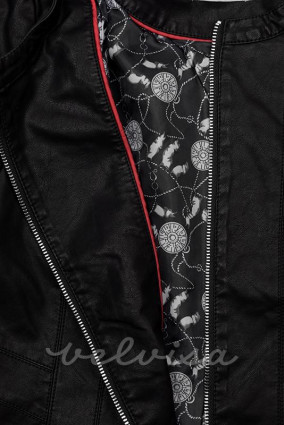Črna jakna - umetno usnje