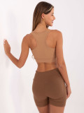 Kratka majica RUE PARIS v barvi camel