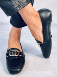 Črni elegantni ženski mokasini