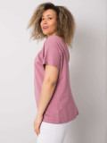 Roza plus size majica iz bombaža