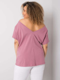 Roza plus size majica iz bombaža