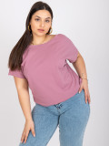 Roza plus size majica iz bombaža