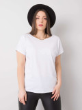 Bela plus size majica iz bombaža