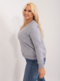 Siva plus size bluza brez kapuce