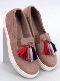 Rjave slip-on espadrile z resicami