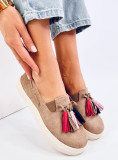 Rjave slip-on espadrile z resicami