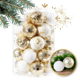 Božični okraski beli/zlati 34 ks