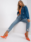 Ženska modra jeans jakna