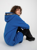 Temno modra dolga oversize mikina