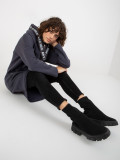 Grafitna dolga oversize jopica