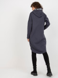 Grafitna dolga oversize jopica