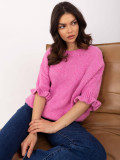 Roza pulover s 3/4 rokavi