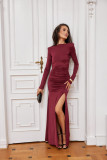&bordo obleka z odprtim hrbtom