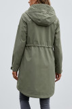 Spomladanska parka z veliko kapuco khaki
