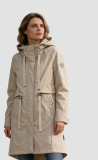 Spomladanska parka z veliko kapuco bež