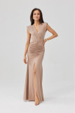 Noelia maxi obleka v cappuccino odtenku