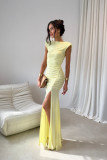 Aurelia rumena maxi obleka