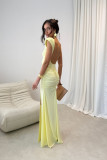 Aurelia rumena maxi obleka