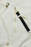 Ženska parka z zlatimi detajli bela