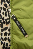 Dvostranski telovnik z leopardjim vzorcem, zelen
