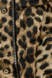 Rumena obojestranska parka z leopardjim vzorcem