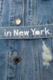 Modra jeans jakna s pasom