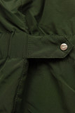 Daljša parka s krznom temno zelena/bež