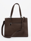 Rjava shopper torba z embosiranim napisom