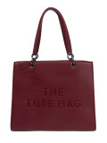 Bordo tote torbica z reliefnim napisom