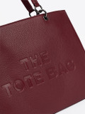 Bordo tote torbica z reliefnim napisom