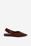 Rjavi balerinki iz eko semiša s sponko