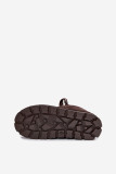 Rjavi zavezovalni zimski škornji iz semiš usnja s podlogo