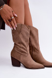 Bež gležnjarji s peto iz umetnega semiša