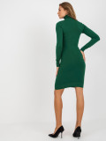 Temnozeleni prilegajoči se pleteni obleki z viskozo