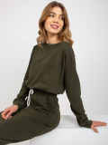 Khaki casual komplet s kratko majico