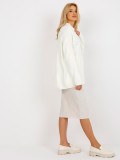 Ecru dolgi oversize pulover z ovratnikom RUE PARIS