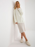 Ecru dolgi oversize pulover z ovratnikom RUE PARIS