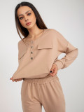 Camel barvni casual komplet s hlačami