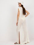 Oversize maxi obleka v ecru