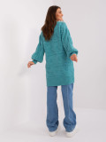 Turkizna oversize pletena obleka