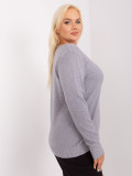 Sivý dámsky sveter plus size z viskózy