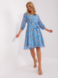 Modra oversize cvjetna haljina